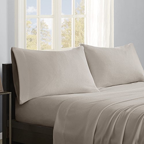 True North by Sleep Philosophy Micro Fleece Twin XL Bed Sheets Set, Casual Ultra Soft Bed Sheets Twin XL, 3-Piece Include Flat Sheet, Fitted Sheet & 1 Pillowcase, Khaki