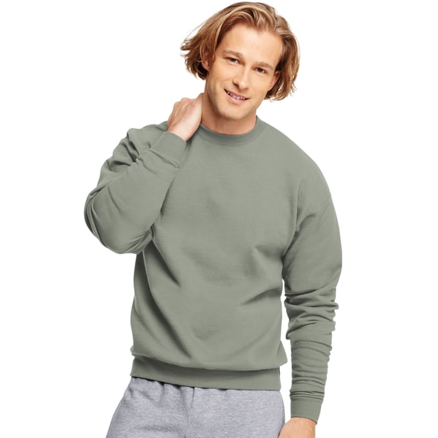Hanes pour Hommes ComfortBlend EcoSmart Chandail à Col Rond en Couleur Délavée à la Pierre, Taille P. un Chandail en Molleton de Poids Moyen Fait avec jusqu'à 5 % de polyester Recyclé, Comprenant des Manches Longues, des Poignets Côtelés et un Mélange de Poly-Coton. Convient aux Tenues Décontractées, au Molleton d'Hiver pour Hommes et à la Superposition par Temps Froid.