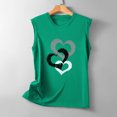 thumbnail image 4 of Timegard Camisoles pour Femmes Col Rond Imprimé Cœur Sans Manches Confortables Décontractées Amples Chemises Hauts Blouse, 4 of 5