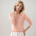 thumbnail image 2 of 2025 Chandail à Col Rond pour Femmes, Long, Doux, Chandails Molletonnés, Chandail, Couleur Unie, Long, Tenues Différentes, 2 of 4