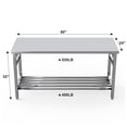 thumbnail image 2 of Table de Travail Pliant en Acier Inoxydable 60"x24 Pouces, Table de Préparation Commerciale Robuste avec Tablette Inférieure Ajustable, 2 of 9