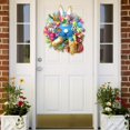 thumbnail image 3 of Floral Easter Bunny Door Hanger Wreath Rabbit Garland Home Party Wall, 3 of 8