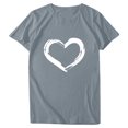 thumbnail image 1 of Babysbule Hauts pour Femmes en Liquidation Femmes Manches Courtes Col Rond Imprimé en Forme de Cœur Hauts Décontractés Blouse T-shirt, 1 of 8