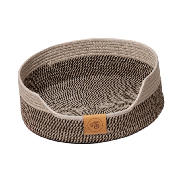 Panier de Lit Tissé pour Chat Protection des Meubles Toutes Saisons Lit de Repos Marron 40cm