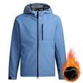 thumbnail image 1 of Men's Windproof and Waterproof Outdoor Jacket with Adding Fleece, Drawstring Hood, Zipper Pockets, Long Sleeves, for Hiking and Casual Wear in Cold Weather, 1 of 5