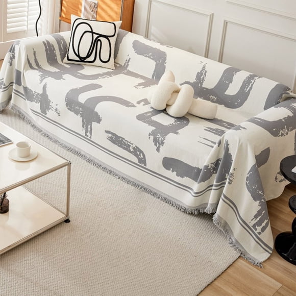 Vaidha Black Sofa Cover Art Stripe Sofa Cover Sectional Sofa Cover For 3 Person Sofa Cushion Sofa Furniture Protector For Dog Pet Chenille Sofa Cover Blanket