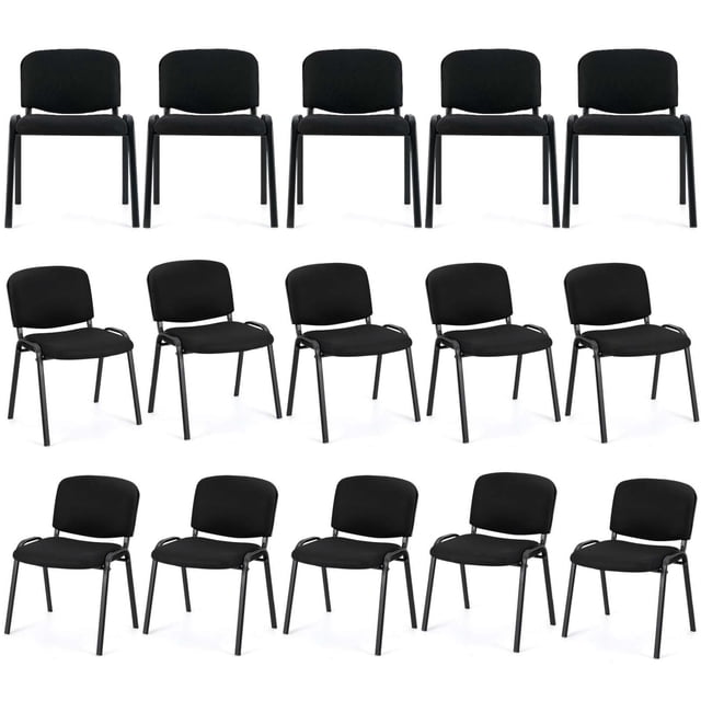 Costway Ensemble de 15 Chaises de Bureau pour Invités Empilables Chaise de Réception Salle d'Attente de Conférence