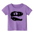 thumbnail image 1 of LUOGENLI Children's Summer Round Neck Print Short Sleeved Outfits for Boys Midi Length Spring Purple 3-4 Years, 1 of 3