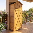 thumbnail image 4 of Costway Remise de Jardin Extérieure Verrouillable Armoire de Rangement Organisateur d'Outils avec Étagères, 4 of 10