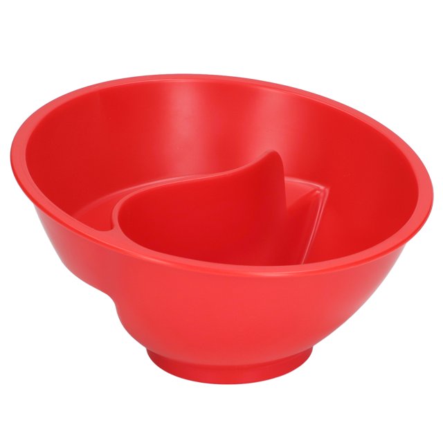 Cereal Separated Bowl, Stackable Separated Snack Bowl Multipurpose Large Capacity Spiral Slide Design For French Fries For Picnic For Salad For Camping Trip Red