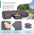 thumbnail image 4 of Patiojoy 7 Pcs Outdoor Patio Furniture Set All-Weather PE Rattan Sofa Set w/Coffee Table & Cushions Gray, 4 of 8