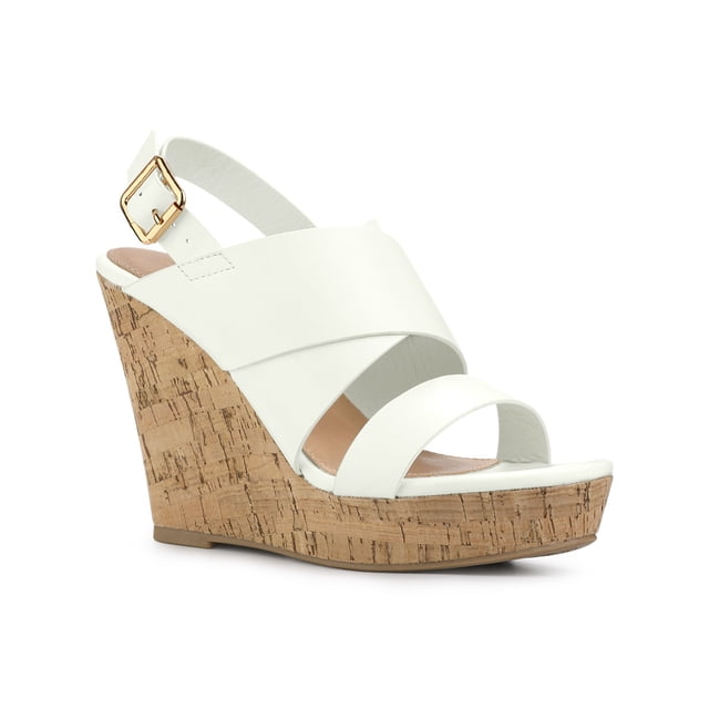 BLISSFUL STEP Sandales Compensées à Talons Compensés pour Femmes avec Bride à la Cheville