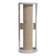 thumbnail image 2 of Cats Scratch Post with Interactive Ball Toy Vertical Scratcher Cat Climbing Pole White Beige 63x25cm, 2 of 9