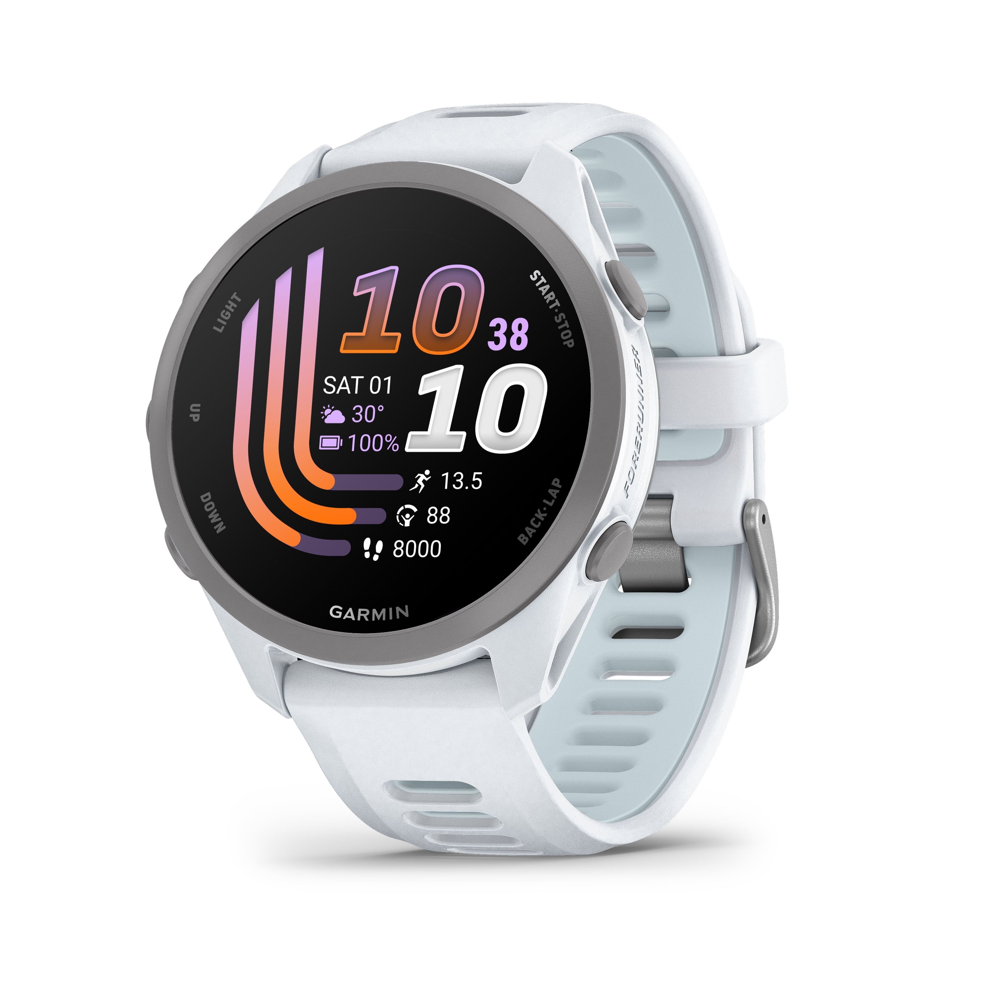 Garmin Forerunner 170 Music GPS Running Smartwatch with Onboard Music Storage & AMOLED Display - Whitestone