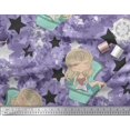 thumbnail image 3 of Soimoi Poly Georgette Fabric Star,Cloud & Sleepy Girl Print Fabric by Yard 42 Inch Wide, 3 of 3