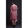 thumbnail image 3 of Bimba Robe Midi à Manches Volantées pour Femmes, Tunique Évasée à Épaules Dénudées à Imprimé Damassé - Grand, 3 of 6