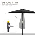 thumbnail image 4 of Outsunny Parasol Demi-Rond de 9 Pi, Parasol de Balcon Extérieur, Noir, 4 of 10