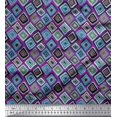 thumbnail image 1 of Soimoi Rayon Fabric Square Geometric Fabric Prints By Yard 42 Inch Wide, 1 of 3