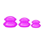 Bunblic 3Pcs Suction Cup Massage, Chinese Massage Cups, Silicone Cupping Sets for Back, Arms, Deep Tissue, Muscle Relaxation, Stomach Rose