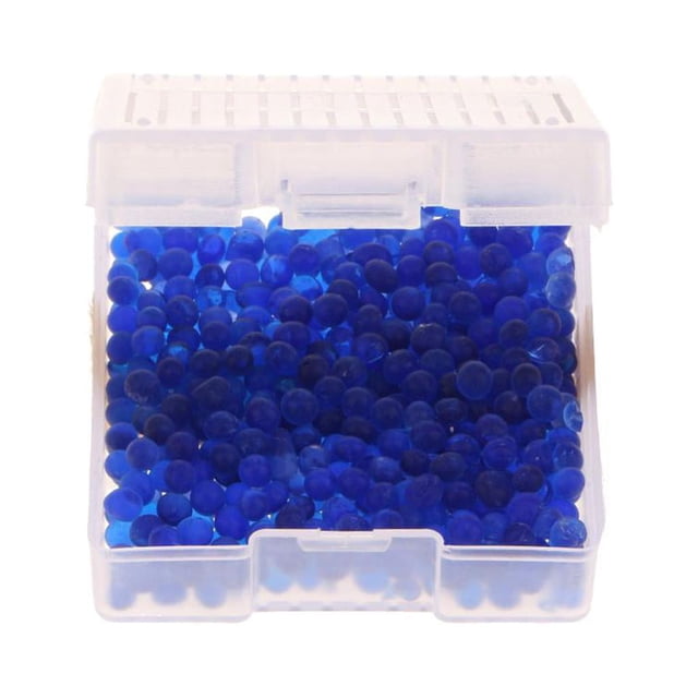 Milaget Reusable Desiccant Moisture Absorber Beads with Hard Plastic Canister - Blue