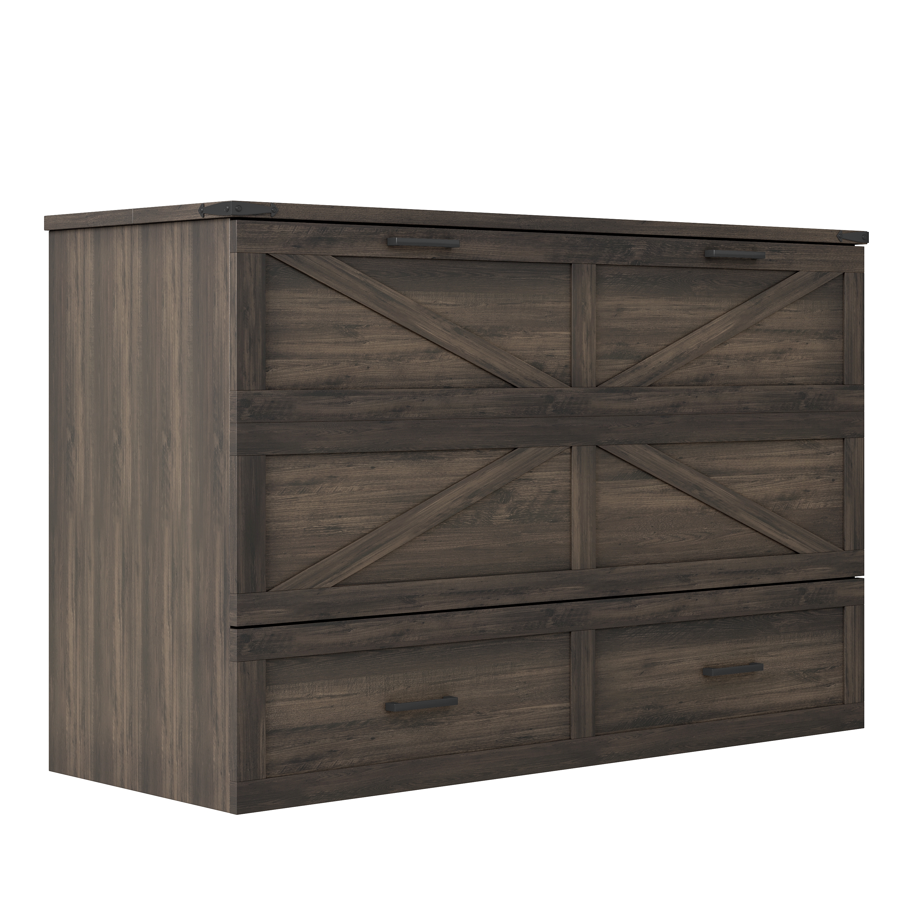 Lit escamotable Noble House, de style ferme, gris, 3 places, avec station de recharge