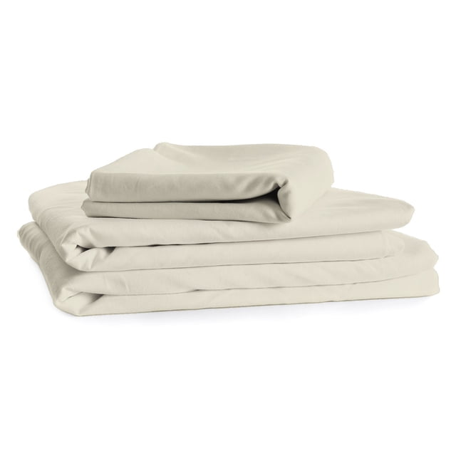 Ensemble de Draps en Microfibre, Infroissable, Format Grand Lit, Ivory