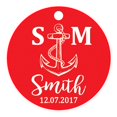 thumbnail image 1 of 100 PCS Personalized Initial with Anchor Wedding Favor Gift Paper Tags Custom Made Round Hang Tags, 1 of 1