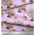 thumbnail image 3 of Soimoi Cotton Voile Fabric Tree & Kangaroo Animal Decor Fabric Printed Yard 42 Inch Wide, 3 of 3