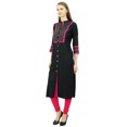 thumbnail image 1 of Phagun Kurta Tunique Droite en Rayonne pour Femmes, Kurti à devant Ouvert, Col Mandarin, Haut Indien, 1 of 1