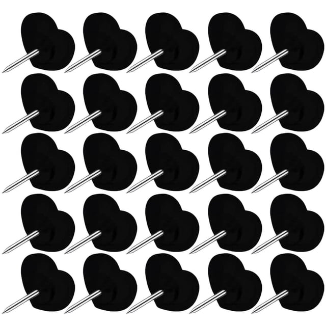 OULII 100 Pins Push Pin for Cork Board Heart Shaped for General Users and Travel Planning
