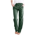 thumbnail image 3 of Birdeem Pantalon Grand Décontracté en Coton Lin Pur à Cordon pour Femmes, 3 of 5