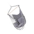 thumbnail image 3 of S SERENABLE Hammock Chair Bohemian Comfortable Hanging Rope Swing for Outside Porch Deck Light Gray, 3 of 9