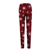 Zhanying Christmas Tree Leggings for Women Cute Funny Soft Cold Weather Leggings for Women Red XXL