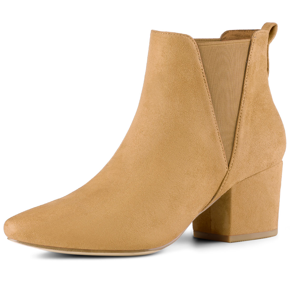 Unique Bargains Bottines Chelsea à Talon Épais à Bout Pointu pour Femmes