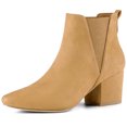 thumbnail image 1 of Unique Bargains Bottines Chelsea à Talon Épais à Bout Pointu pour Femmes, 1 of 6