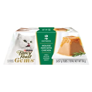 Fancy Feast Gems Mousse Paté avec poulet, nourriture pour chat humide, 57 g x 2