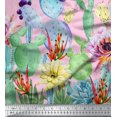 thumbnail image 3 of oneOone Viscose Chiffon Fabric Floral & Cactus Panel Fabric Prints By Yard 42 Inch Wide, 3 of 3