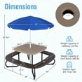 thumbnail image 3 of Costway Table de Pique-Nique pour Enfants Table d'Activités Extérieure avec Parasol Ajustable et Pliable Brun, 3 of 10