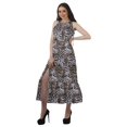 thumbnail image 3 of Moomaya Robe Imprimée Femme Fête Mariage Tenue de Fête Col Licou Robe Maxi en Rayonne, 3 of 4