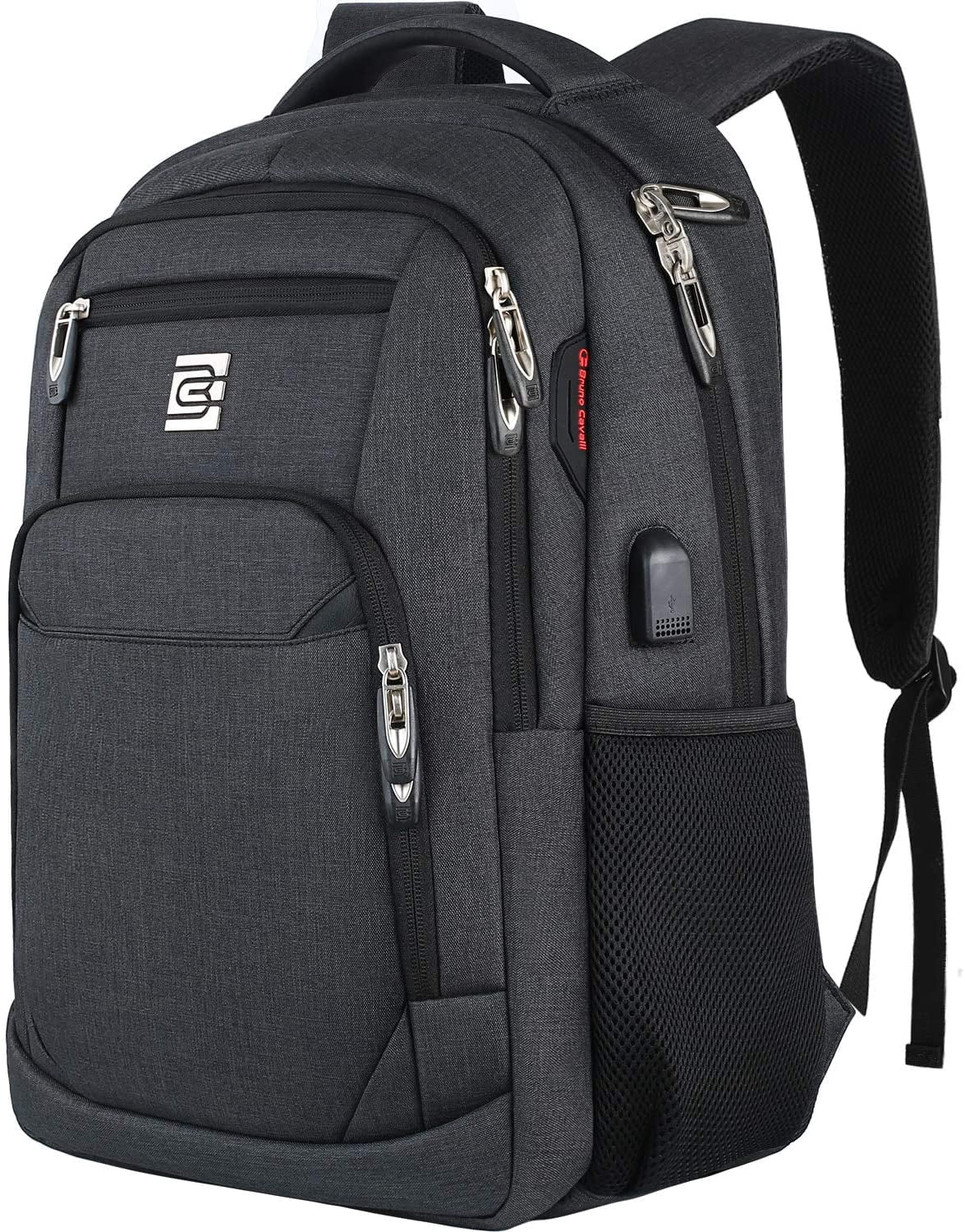 KRYZALYN Laptop Backpack, Anti-Theft Water-Resistant Laptop Bag with USB Charging Port, Fits 15.6 inches, Black