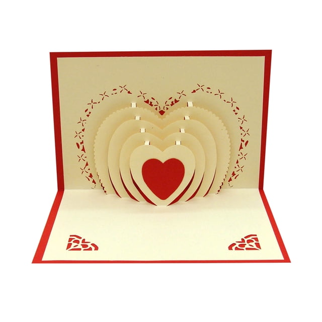 LSLJS Valentines Day Gifts, Valentine's Day Card Paper Carving Paper Greeting Card Blessing Card, Gift Cards
