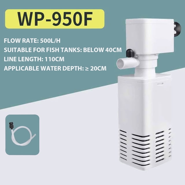 Pompe de Filtration d'Aquarium Circulation Purificateur d'Eau pour Réservoir de Merluche Intégré Trois-en-un Filtration pour Petits Réservoirs 1 Unité
