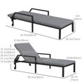 thumbnail image 3 of Outsunny Chaise Longue en Osier avec Dossier Réglable à 5 Niveaux - Ensemble de 1, Gris Pâle, 3 of 10