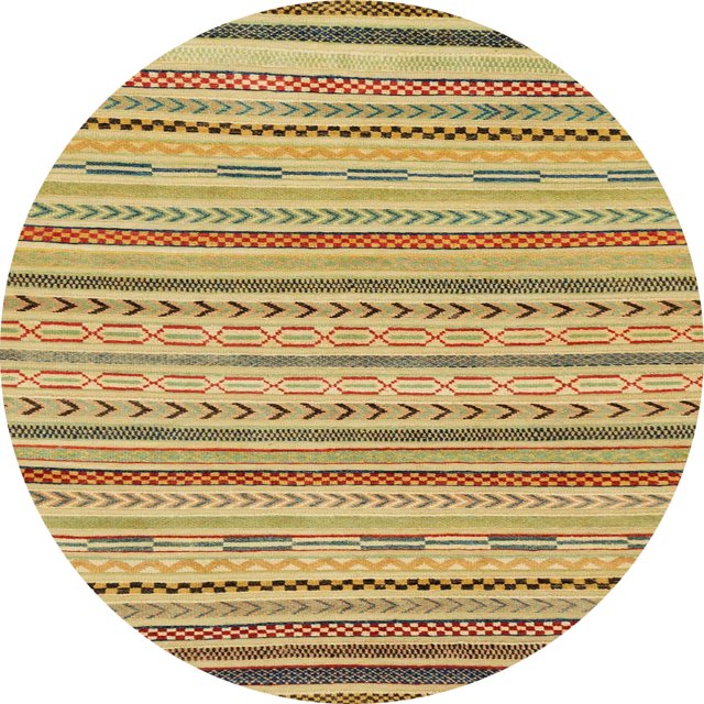 Ahgly Company Tapis d'Intérieur Ronds Abstraits Brun Doré Jaune, Tapis de Zone Abstraits, 7 Pieds Rond