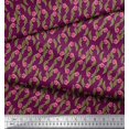 thumbnail image 2 of Soimoi Japan Crepe Satin Fabric Leaves & Floral Clip Art Decor Fabric Printed Yard 42 Inch Wide, 2 of 3