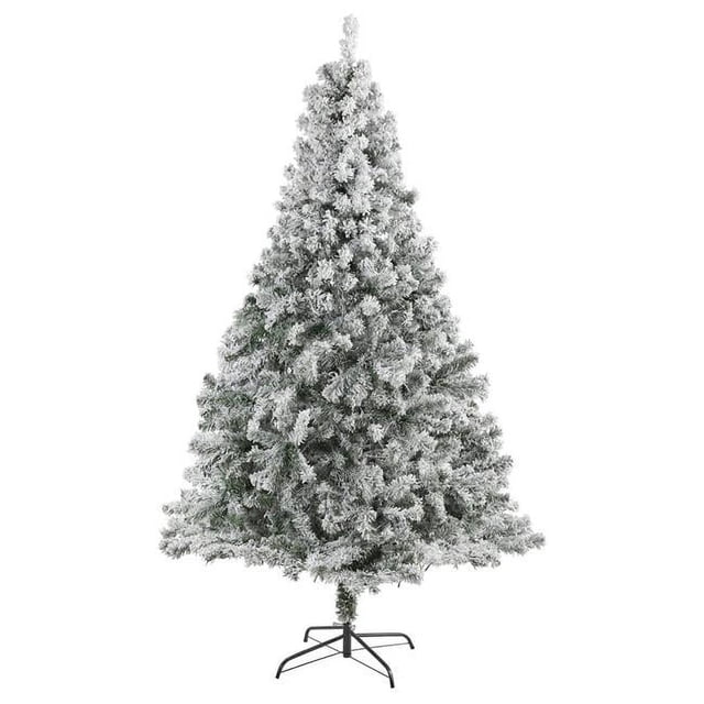 7ft. Flocked Rock Springs Spruce Artificial Christmas Tree with 800 Bendable Branches