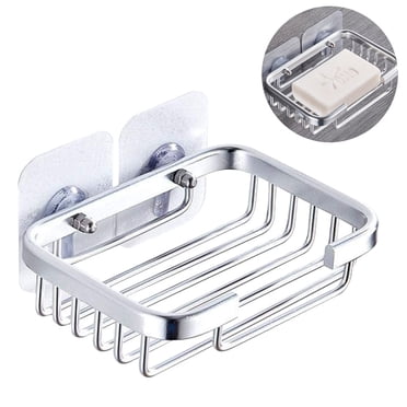 Soap Dish, Soap Dish for Shower , Stainless Steel Wall Mounted Bar Soap Holder for Bathroom Kitchen- Powerful Adhesive No Drilling