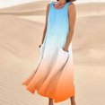 thumbnail image 2 of FAIWAD Robes d'Été Grande Taille pour Femmes 2024 Sans Manches Décontractées Robe Maxi Dégradé Boho Plage Robe Débardeur, 2 of 5