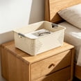thumbnail image 4 of Kmonabie Upgraded Stackable Storage Bins with Handle, White Plastic Organizer Containers for Kitchen Pantry Bathroom Cabinet Drawer Wardrobe Organization, 4 of 6