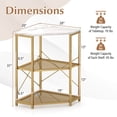 thumbnail image 3 of Costway Corner Printer Stand with Charging Station Adjustable Metal Mesh Shelf White, 3 of 10